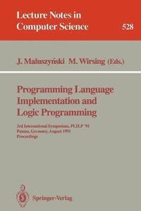 bokomslag Programming Language Implementation and Logic Programming