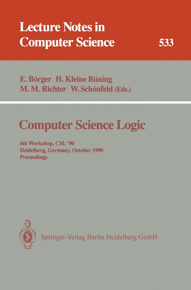 Egon Börger, Hans Kleine Büning, Michael M. Richter, Wolfgang Schönfeld - Computer Science Logic, Häftad