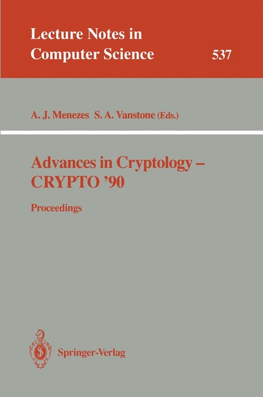 bokomslag Advances in Cryptology - CRYPTO '90