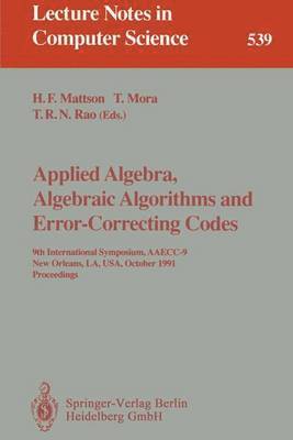 bokomslag Applied Algebra, Algebraic Algorithms and Error-Correcting Codes