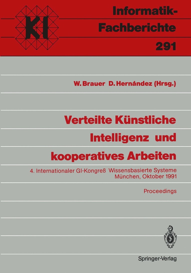 W. Brauer, D. Hernandez - Verteilte Künstliche Intelligenz und kooperatives Arbeiten, Häftad
