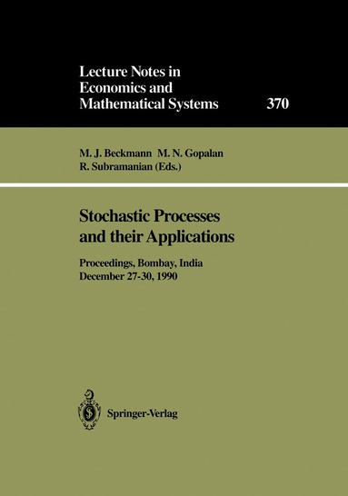M.J. Beckmann, M.N. Gopalan, R. Subramanian - Stochastic Processes and their Applications, Häftad