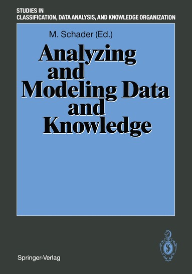 Martin Schader - Analyzing and Modeling Data and Knowledge, Häftad