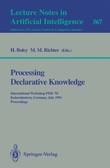 Harold Boley, Michael M. Richter - Processing Declarative Knowledge, Häftad