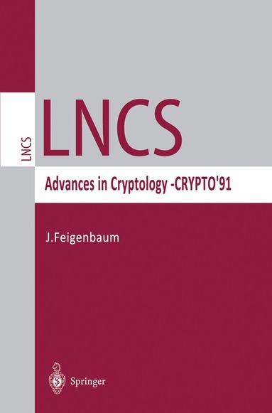 Joan Feigenbaum - Advances in Cryptology — CRYPTO ’91, Häftad