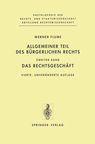 Werner Flume - Allgemeiner Teil des Bürgerlichen Rechts, Inbunden