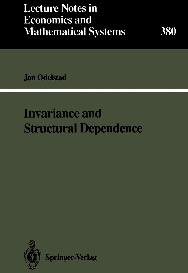 Jan Odelstad - Invariance and Structural Dependence, Häftad