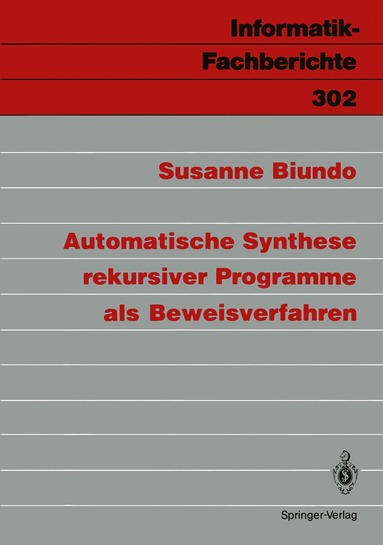 bokomslag Automatische Synthese rekursiver Programme als Beweisverfahren