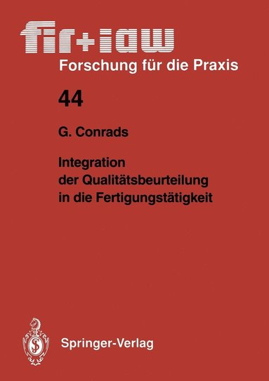bokomslag Integration der Qualitätsbeurteilung in die Fertigungstätigkeit