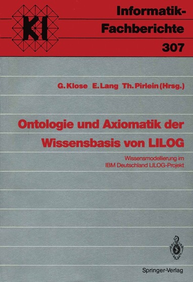 bokomslag Ontologie und Axiomatik der Wissensbasis von LILOG