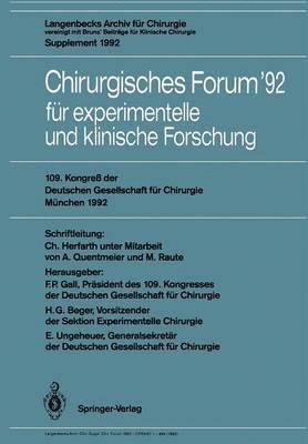 Chirurgisches Forum ’92 für experimentelle und klinische Forschung