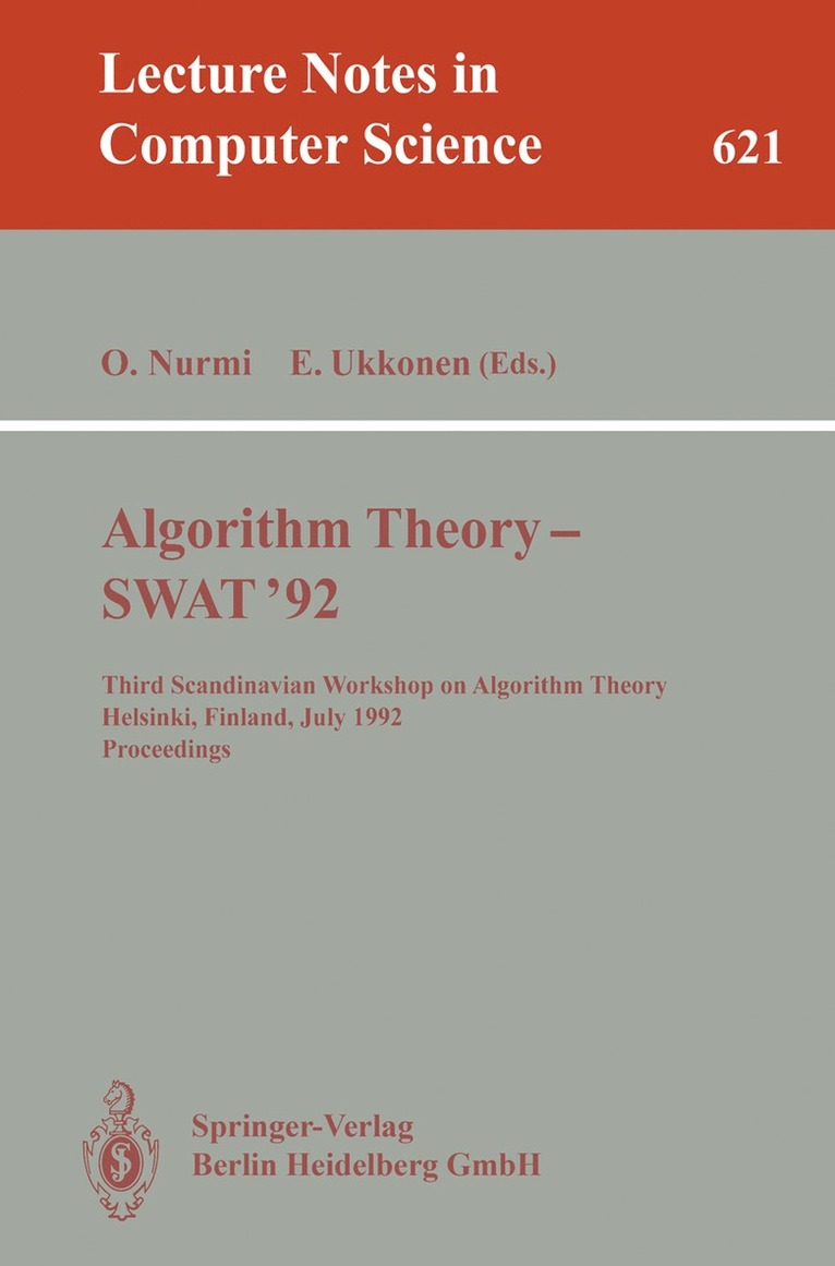 Otto Nurmi, Esko Ukkonen - Algorithm Theory - SWAT '92, Häftad
