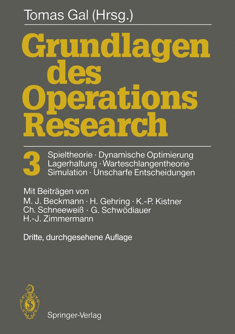 Tomas Gal - Grundlagen des Operations Research 3, Häftad