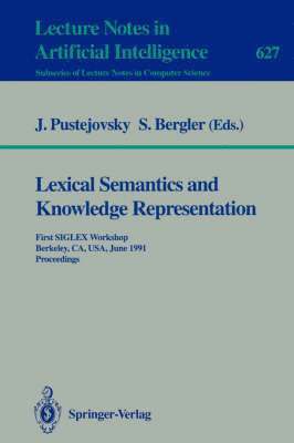 bokomslag Lexical Semantics and Knowledge Representation