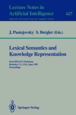 Lexical Semantics and Knowledge Representation 1