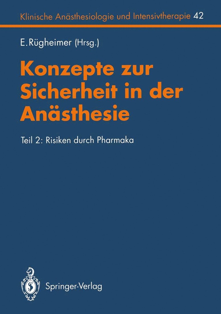E. Rügheimer, E. Rügheimer - Konzepte zur Sicherheit in der Anästhesie, Häftad