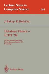bokomslag Database Theory - ICDT '92
