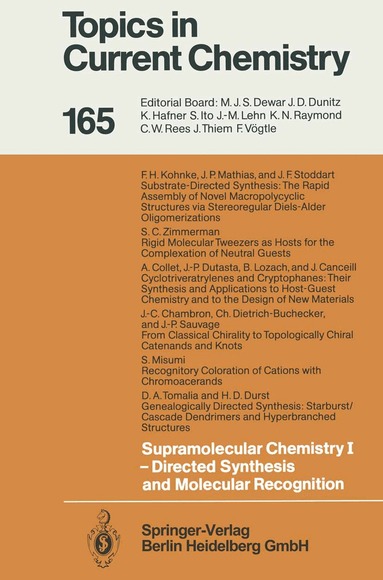 Edwin Weber - Supramolecular Chemistry I — Directed Synthesis and Molecular Recognition, Inbunden