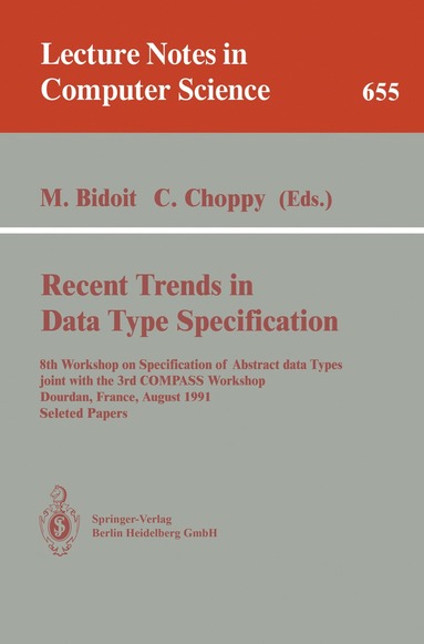 bokomslag Recent Trends in Data Type Specification