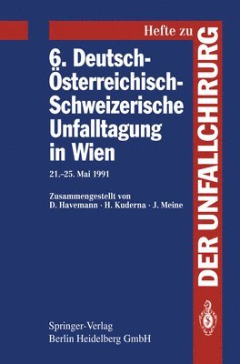bokomslag 6. Deutsch-Österreichisch-Schweizerische Unfalltagung in Wien