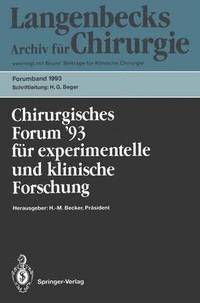 bokomslag Chirurgisches Forum 93 fr experimentelle und klinische Forschung