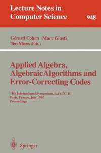 bokomslag Applied Algebra, Algebraic Algorithms and Error-Correcting Codes