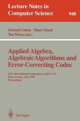 bokomslag Applied Algebra, Algebraic Algorithms and Error-Correcting Codes