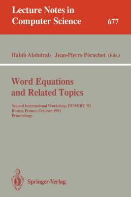 Word Equations and Related Topics 1