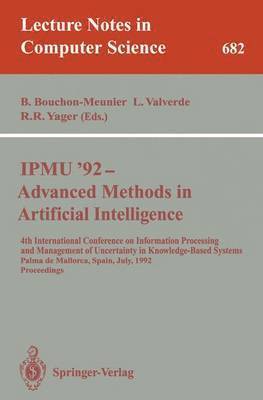bokomslag IPMU'92 - Advanced Methods in Artificial Intelligence