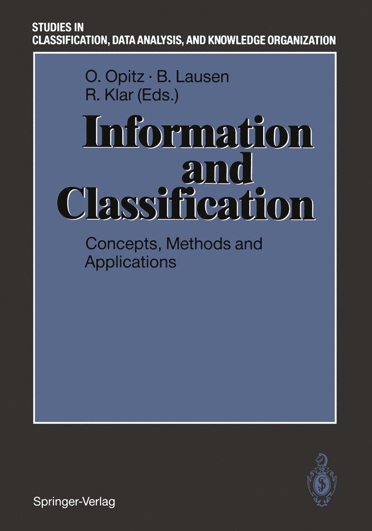 Otto Opitz, Berthold Lausen, Rüdiger Klar - Information and Classification, Häftad