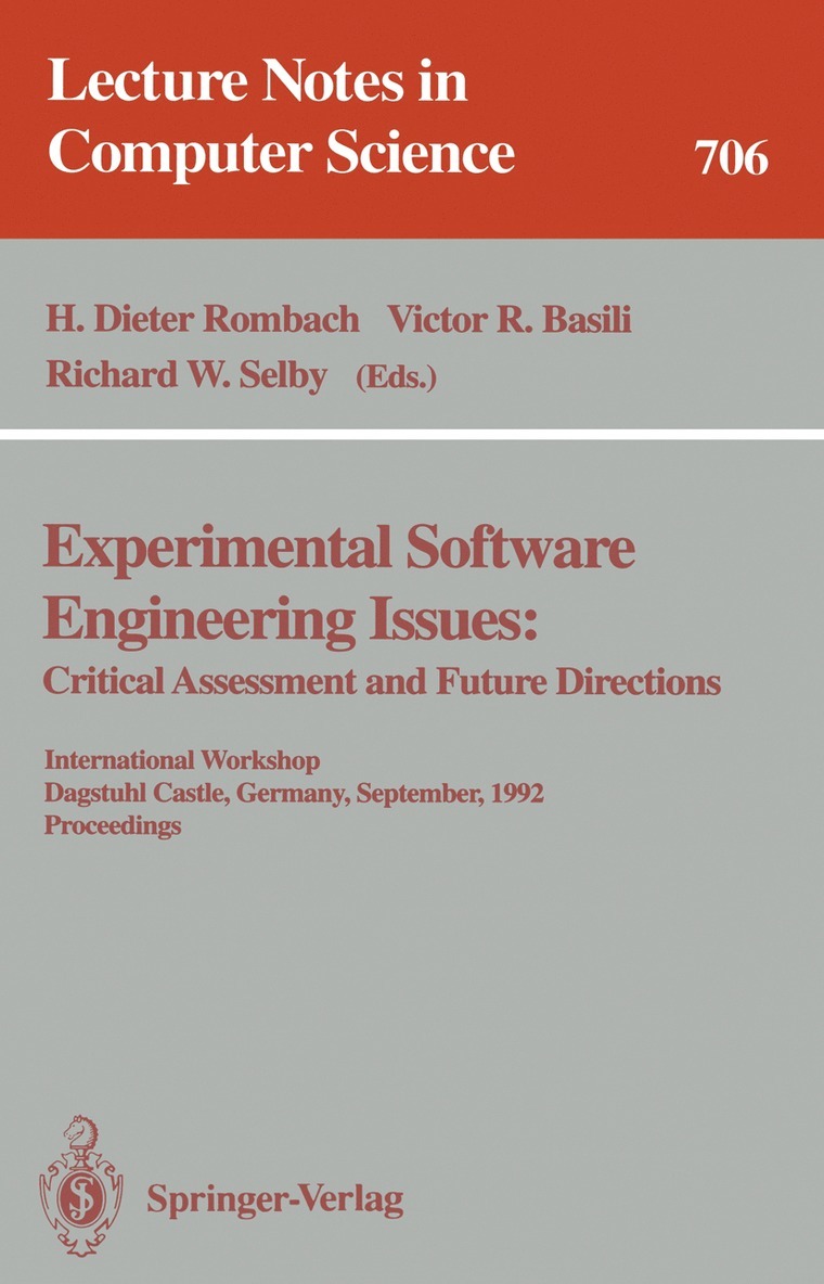 H.Dieter Rombach, Victor R. Basili, Richard W. Selby, H. Dieter Rombach - Experimental Software Engineering Issues:, Häftad