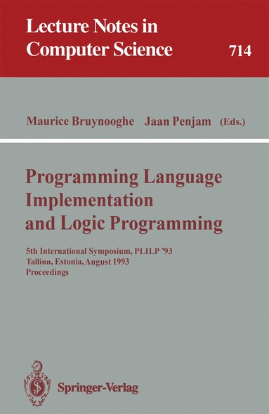 Maurice Bruynooghe, Jaan Penjam - Programming Language Implementation and Logic Programming, Häftad