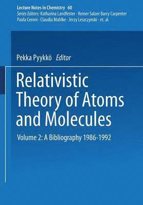 bokomslag Relativistic Theory of Atoms and Molecules II