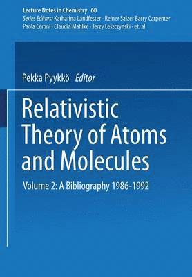 Relativistic Theory of Atoms and Molecules II 1