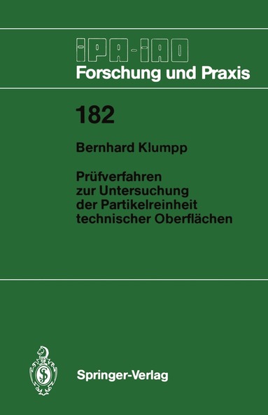 Bernhard Klumpp - Prüfverfahren zur Untersuchung der Partikelreinheit technischer Oberflächen, Häftad