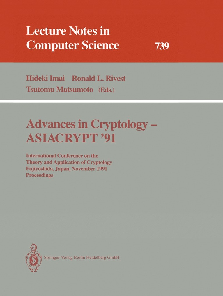 Advances in Cryptology - ASIACRYPT '91 1