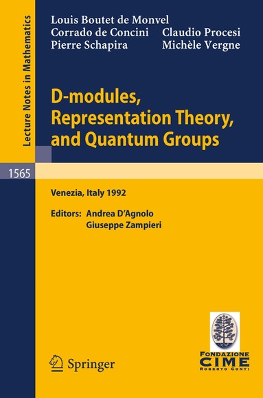 Louis Boutet de Monvel, Corrado de Concini, Claudio Procesi, Pierre Schapira, Michele Vergne, Giuseppe Zampieri, Andrea D'Agnolo - D-modules, Representation Theory, and Quantum Groups, Häftad