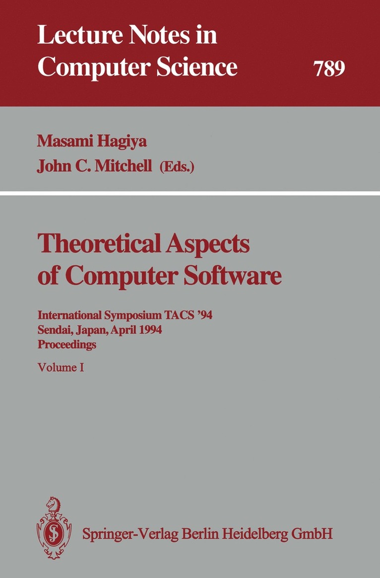 Theoretical Aspects of Computer Software 1