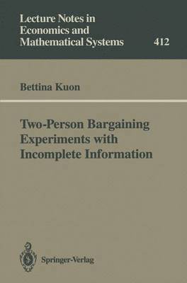 bokomslag Two-Person Bargaining Experiments with Incomplete Information