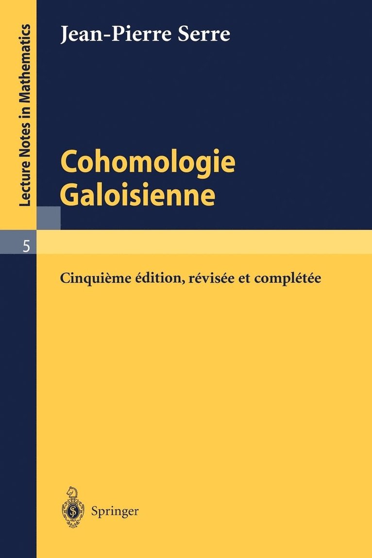 Cohomologie Galoisienne 1