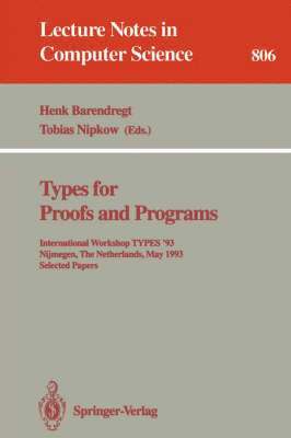 bokomslag Types for Proofs and Programs