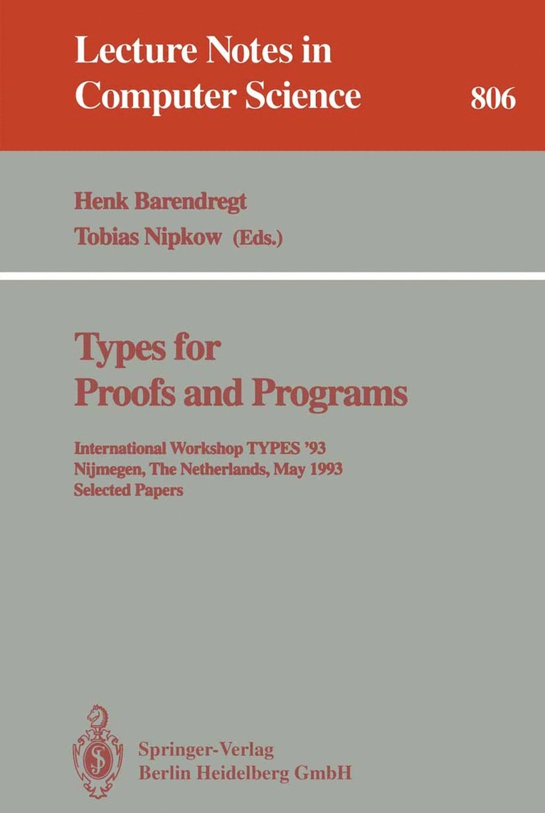 Types for Proofs and Programs
