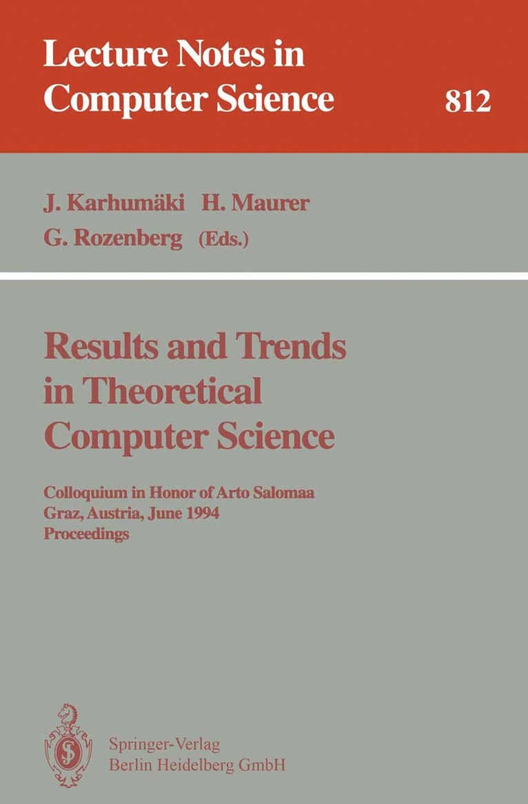 Results and Trends in Theoretical Computer Science 1