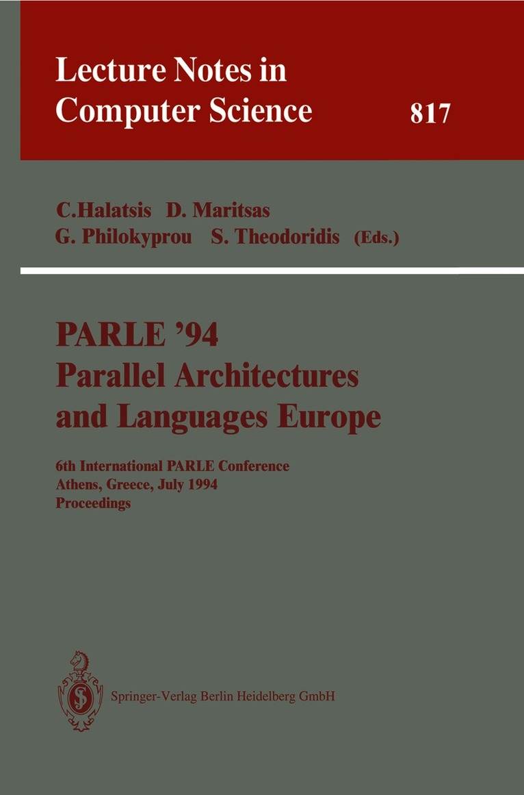 Costas Halatsis, Dimitrios Maritsas, George Philokyprou, Sergios Theodoridis - PARLE '94 Parallel Architectures and Languages Europe, Häftad