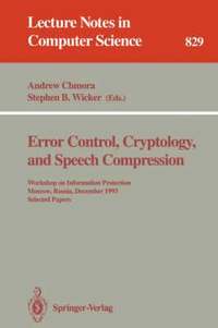 bokomslag Error Control, Cryptology, and Speech Compression