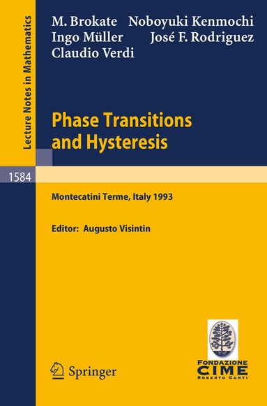 Augusto Visintin - Phase Transitions and Hysteresis, Häftad