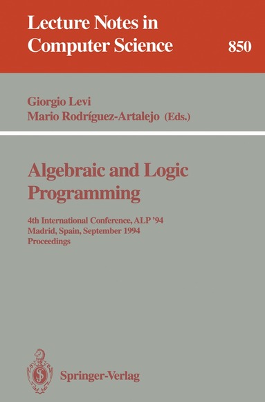 Giorgio Levi, Mario Rodriguez-Artalejo - Algebraic and Logic Programming, Häftad