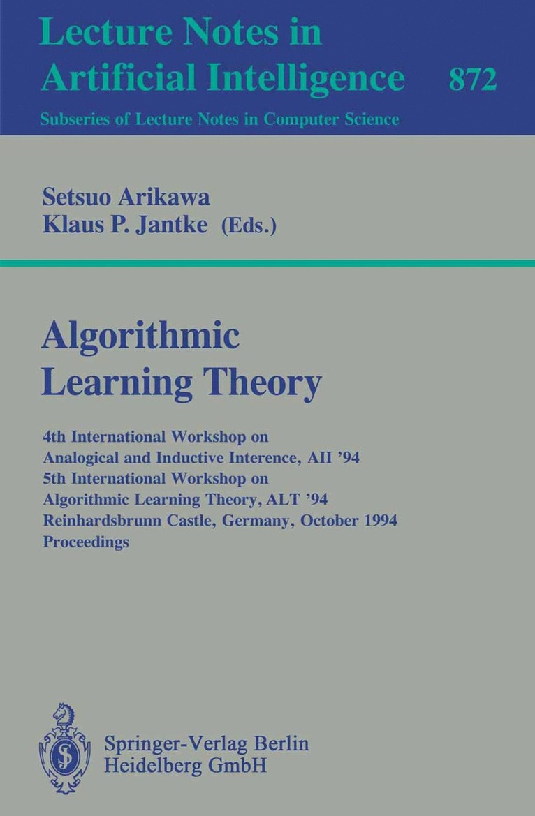 Algorithmic Learning Theory 1