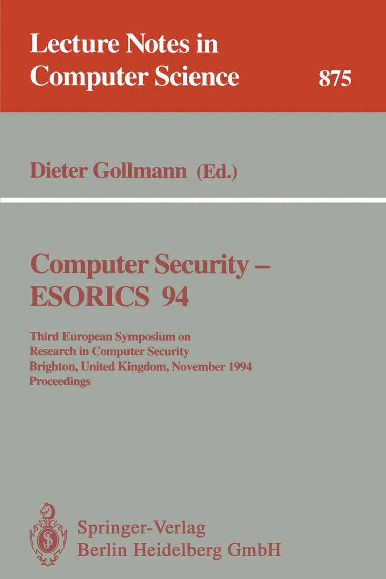 Computer Security - ESORICS 94 1