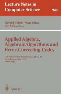 bokomslag Applied Algebra, Algebraic Algorithms and Error-Correcting Codes